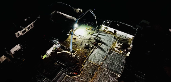 Night works fire system installation with crane access, carried out by Safe QLD outside tenant operating hours
